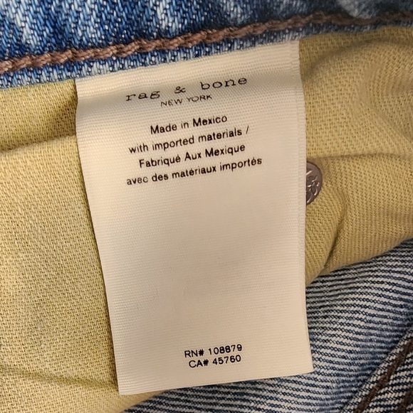 rag & bone The Dre Low‑Rise Shortie Denim Shorts Size 24 Light Wash NWT - Picture 7 of 10